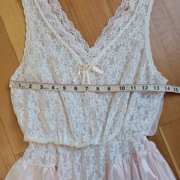 Vintage Tosca of California medium lace bodysuit teddy lingerie pastel coquette - Picture 10 of 13